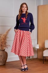 Banned Retro 50s Joy Lobster Jumper-Navy