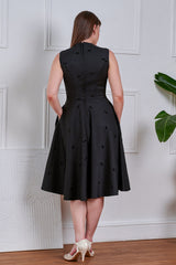 Banned Retro 50s Daisy Cherry Dress-Black