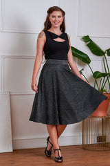 1950's Banned Retro Annie Sparkle Skirt-Black