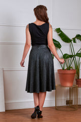 1950's Banned Retro Annie Sparkle Skirt-Black