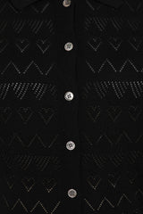 Banned Retro 50s Hearts Waves Cardigan-Black