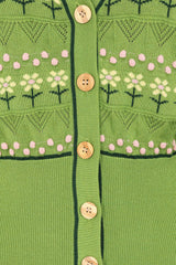 Banned Retro Kitty Bloom Cardigan-Green
