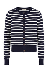 Banned Retro 50s Nautical Cardigan-Navy/White