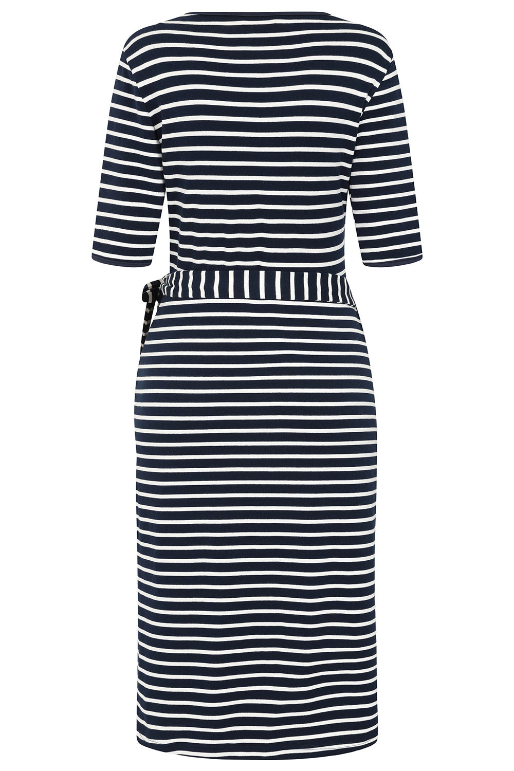 Banned Retro 40's May Stripe Dress-Navy