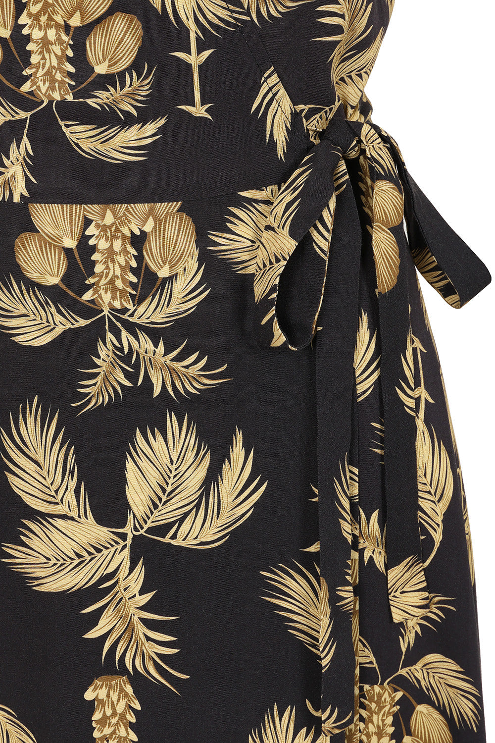Banned Retro 40s Carol Golden Hour Wrap Midi Dress-Black