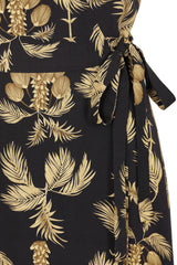 Banned Retro 40s Carol Golden Hour Wrap Midi Dress-Black