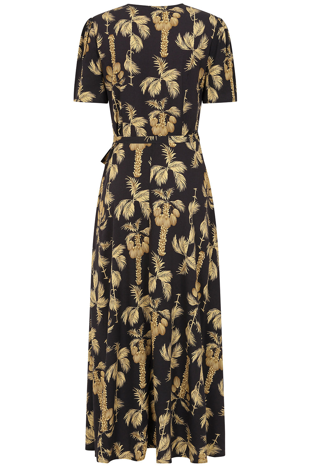 Banned Retro 40s Carol Golden Hour Wrap Midi Dress-Black