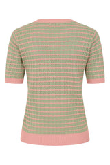 Banned Retro 40s Serena Jumper-Green/Pink