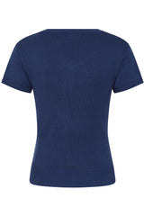 Banned Rockabilly Marine Molly Knitted Jumper-Navy/Red