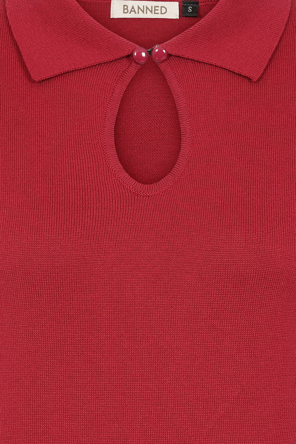 Banned Retro 40s Rosanna Knitted Top-Burgundy