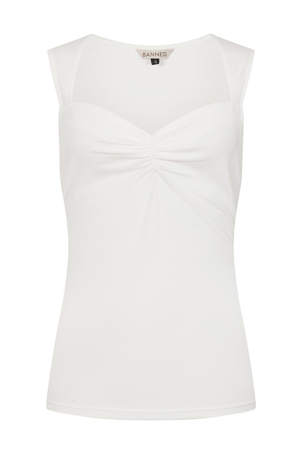 Banned Retro 50s Jade Jersey Top-White