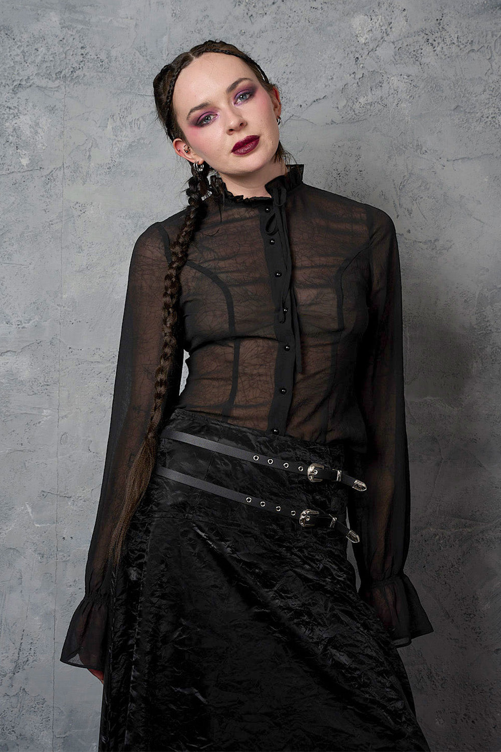 Banned Retro Moonlit Romance Sheer Blouse