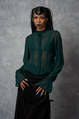 Banned Retro Moonlit Romance Sheer Blouse