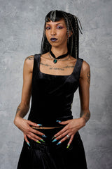 Banned Retro Nightfall Velvet Corset Top