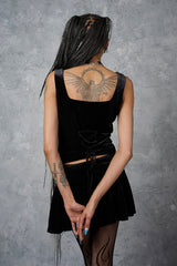 Banned Retro Nightfall Velvet Corset Top