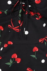 Banned Retro 50s Tullia Cherries And Bows Pencil Dress-Black