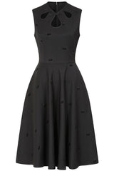 Banned Retro 50s Daisy Cherry Dress-Black