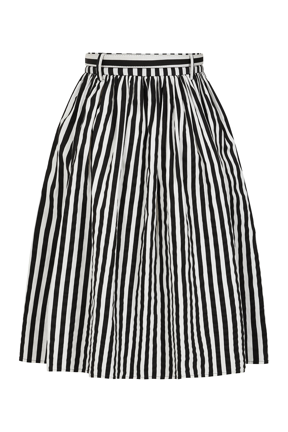 Banned Retro 50s Mila Striped Circle Swing Skirt And-Black/White