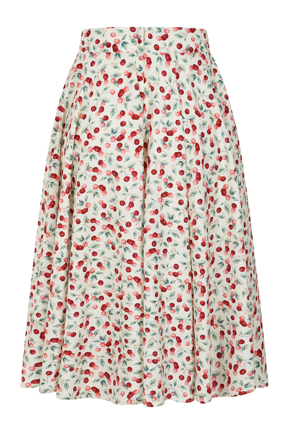 1950's Banned Retro Cary Cherry Skirt-Cream