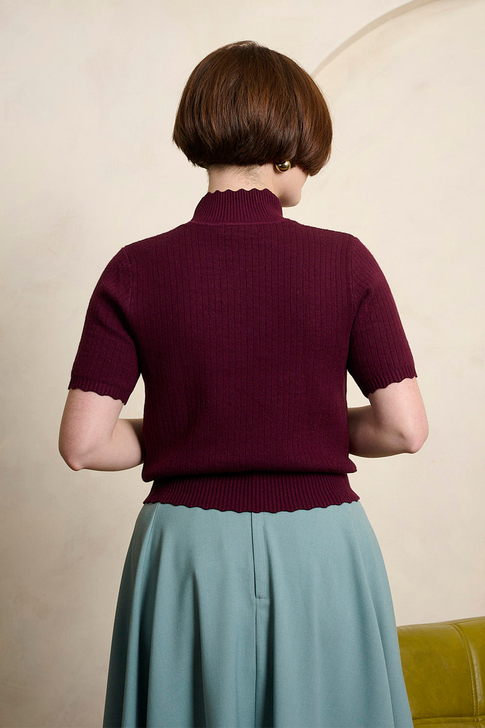 Jersey de punto con cuello festoneado Jane de Banned Retro
