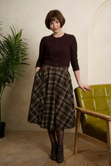Banned Retro Wool Mix Cary Book Checks Skirt