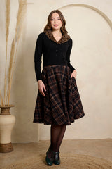 Banned Retro Wool Mix Cary Book Checks Skirt