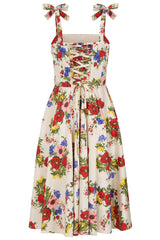 Banned Retro 50s Angelica Corset Floral Swing Dress-Cream