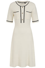 Banned Retro 40s Davina Knit Dress-Cream