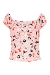 Banned Retro 50s Babe Viva La Vegas Top-Pink