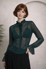 Banned Retro Moonlit Romance Sheer Blouse