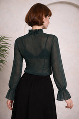 Banned Retro Moonlit Romance Sheer Blouse