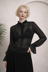 Banned Retro Moonlit Romance Sheer Blouse