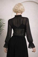 Banned Retro Moonlit Romance Sheer Blouse