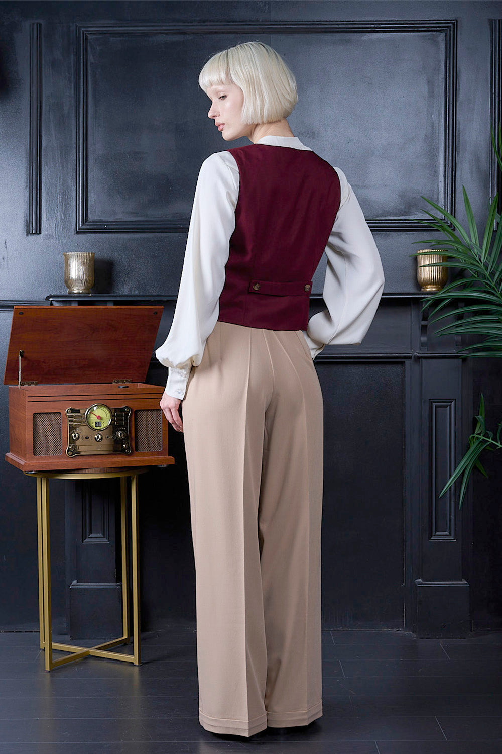 Pantalones de tiro alto estilo años 40 Joanna de Banned Retro