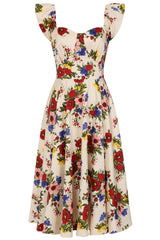 Banned Retro 50s Sophie Floral Serenade Swing Dress-Cream