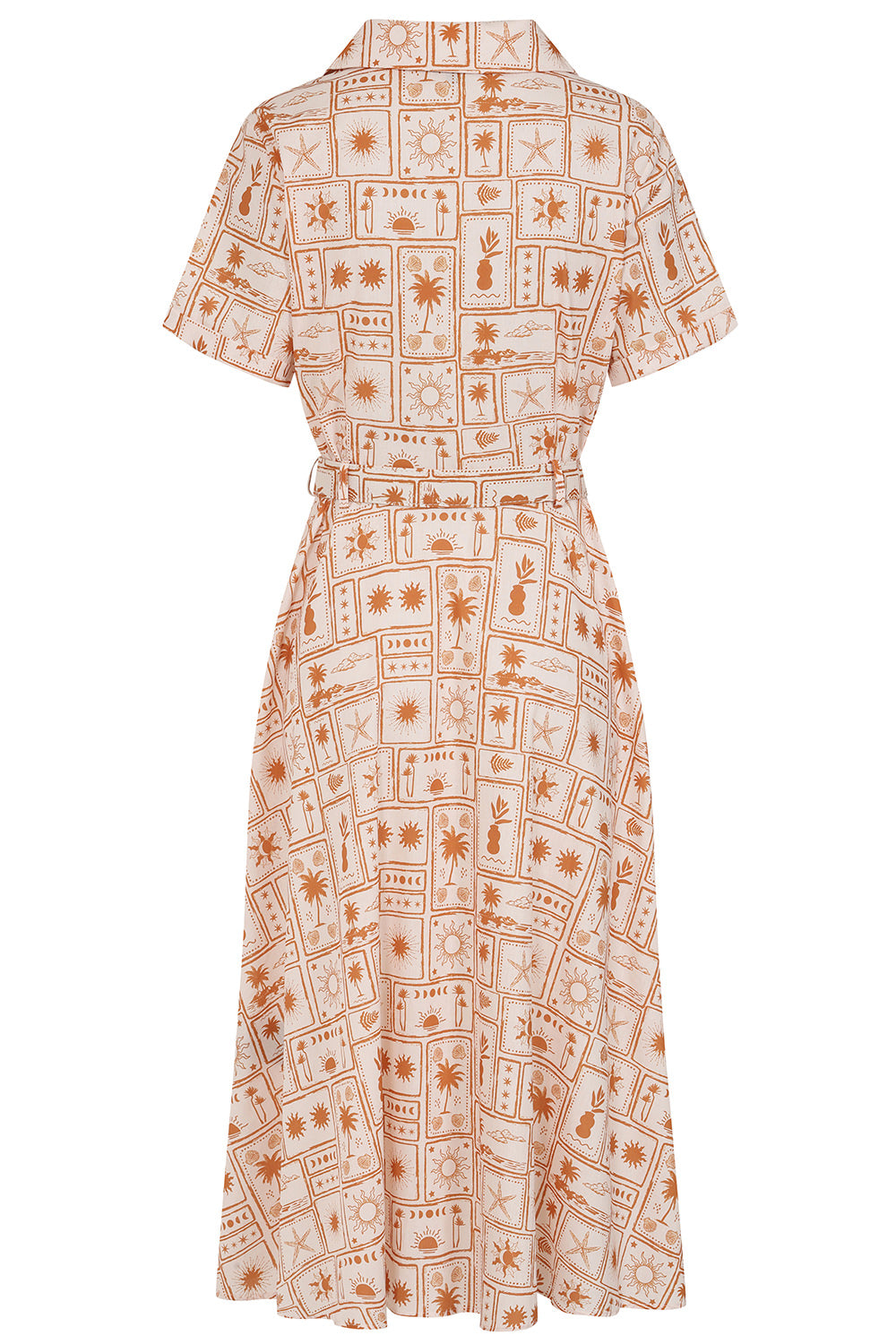 Banned Retro 40s Kate Tonal Tropic Dress-Brown