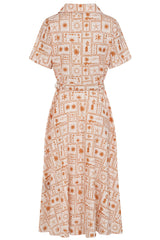 Banned Retro 40s Kate Tonal Tropic Dress-Brown