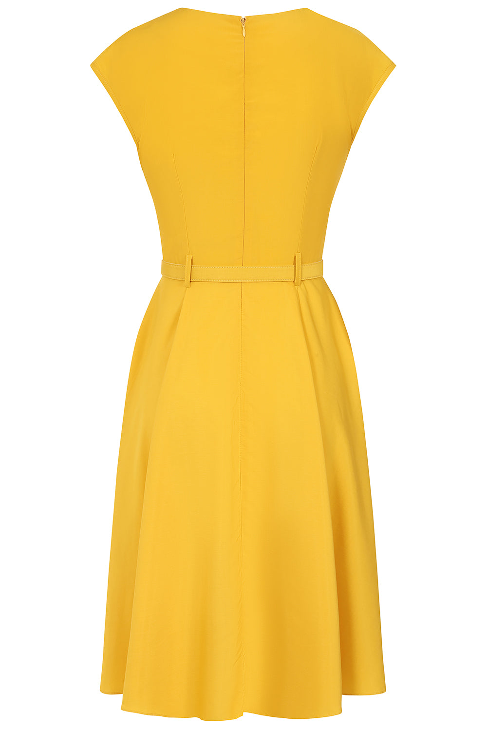 Banned Retro 40s Holly Flared Dress-Yellow