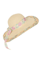 Sombrero de sol estilo retro Banned con estampado de pradera en tonos pastel