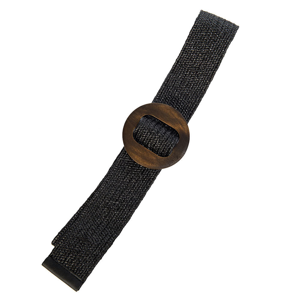 REMEMBERS ALL RAFFIA STRETCH BELT