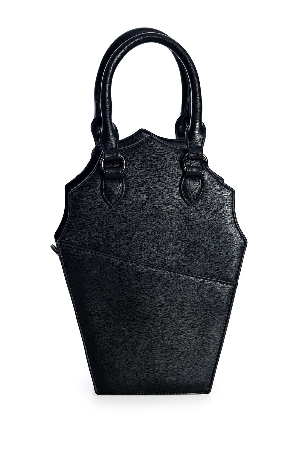 BANNED Ghoul Coffin Red Bag | Shimmer Quilted Gothic Handbag with Spider Web-Black-One Size