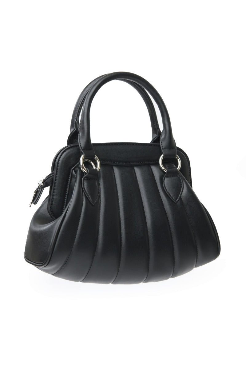 BANNED Audrey Quilted 1940s-Inspired Handbag | Sustainable Vintage Style-Black-One Size