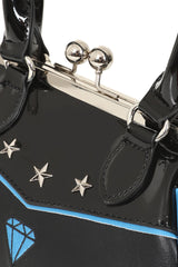 BANNED The Swallows Return Lacquer Handbag | Rockabilly Embroidered Style-Black-One Size