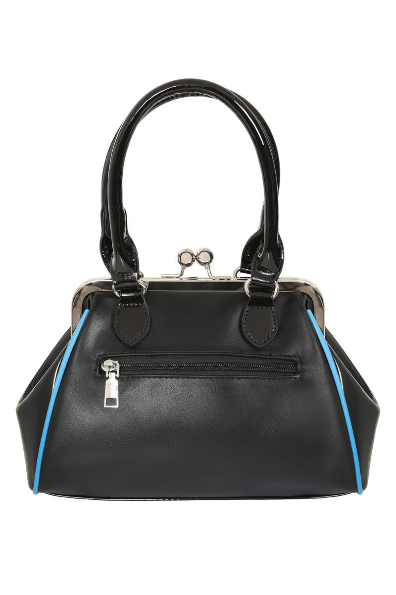 BANNED The Swallows Return Lacquer Handbag | Rockabilly Embroidered Style-Black-One Size