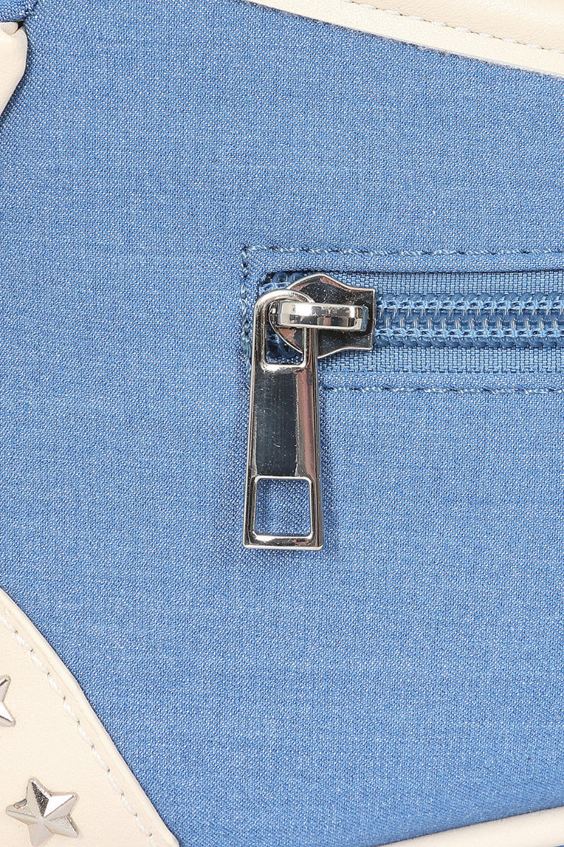 BANNED Marilou Swallow Denim Handbag | Rockabilly Embroidered Style-Blue-One Size