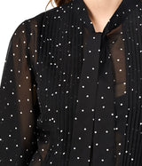 Banned Retro Storyteller Spot Flare Sleeve Blouse Black