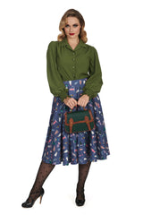 BANNED Bonnie 1940s Vintage Style Blouse with Balloon Sleeves