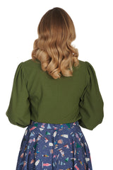 BANNED Bonnie 1940s Vintage Style Blouse with Balloon Sleeves