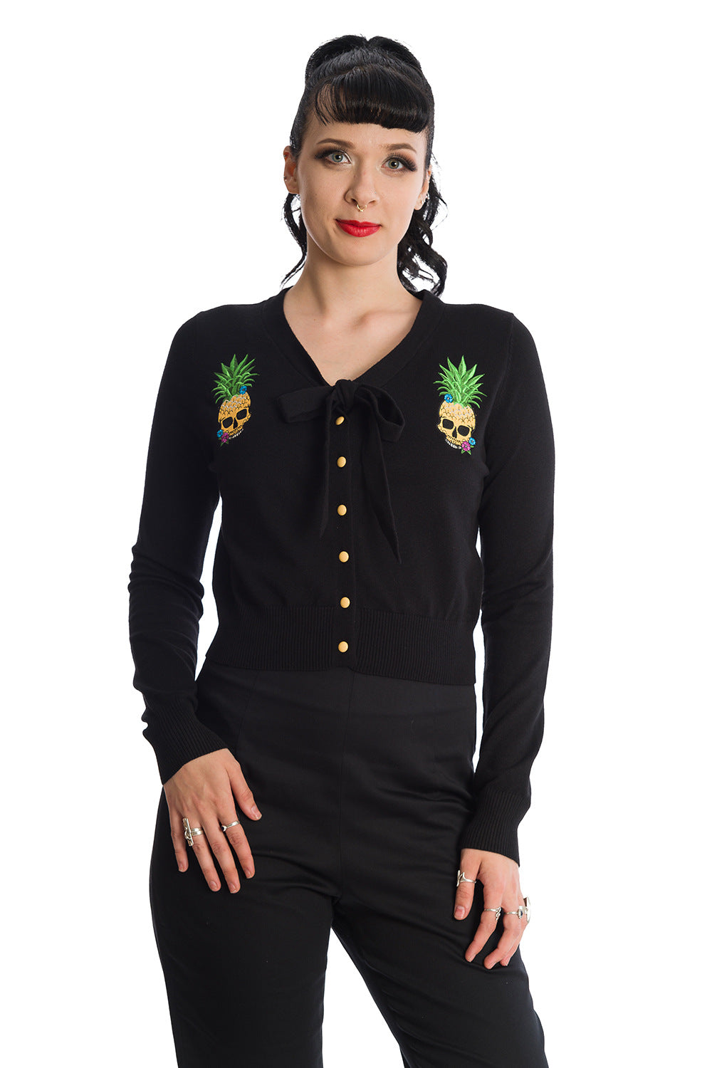 Banned Retro Dusk Pineapple Skull Cardigan