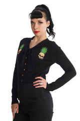 Banned Retro Dusk Pineapple Skull Cardigan
